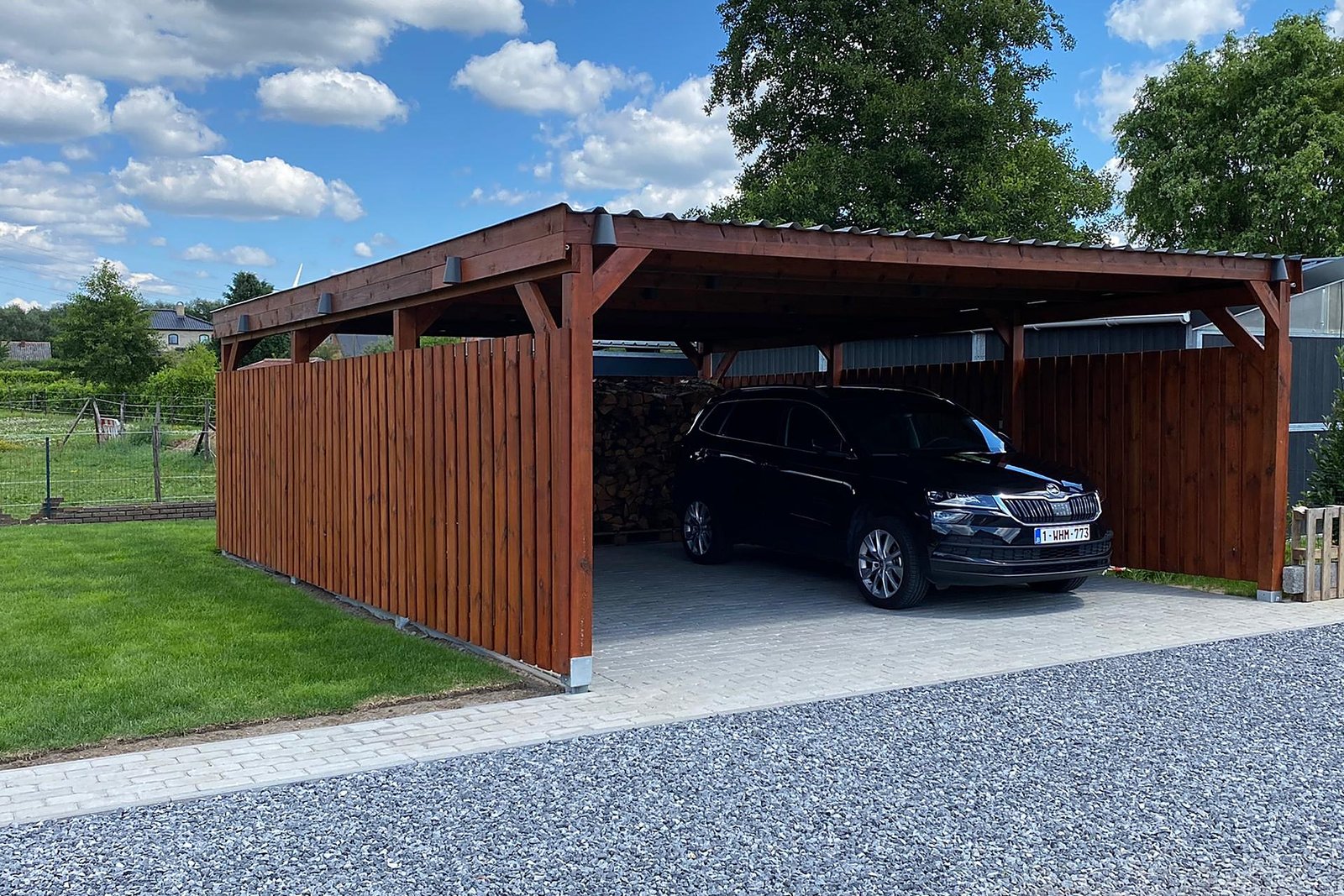 Douglashout carport
